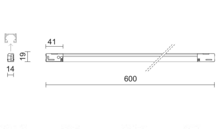 12W LED linijinis šviestuvas LINEA į magnetines sistemas ARIA, juodu korpusu, 2700K, PWM