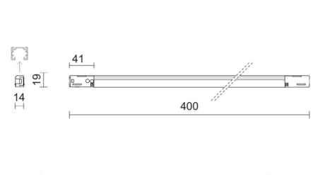 7,2W LED linijinis šviestuvas LINEA į magnetines sistemas ARIA, juodu korpusu, 3000K, PWM