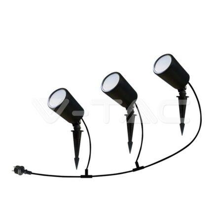 7W LED įsmeigiamas šviestuvas, juodas, suderinamas su AMAZON ALEXA ir GOOGLE HOME, 3000-6500K/RGB, 3vnt
