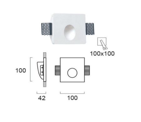 1W LED užglaistomas sieninis šviestuvas CERAMIC, baltas, 3000K, 4097200