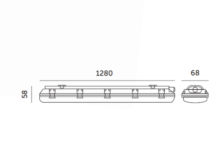 18W LED šviestuvas HERMETIC, T8, 120cm, 4000K