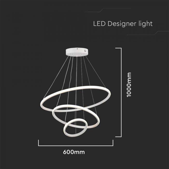 32W LED pakabinamas šviestuvas, baltas, 3000K - Image 2