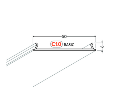 LED juostos profilio dangtelis C10 CLICK BASIC, 2m