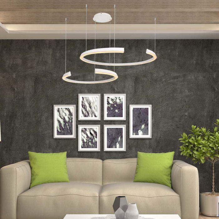 48W LED pakabinamas šviestuvas, baltas, 3000K, dimeriuojamas