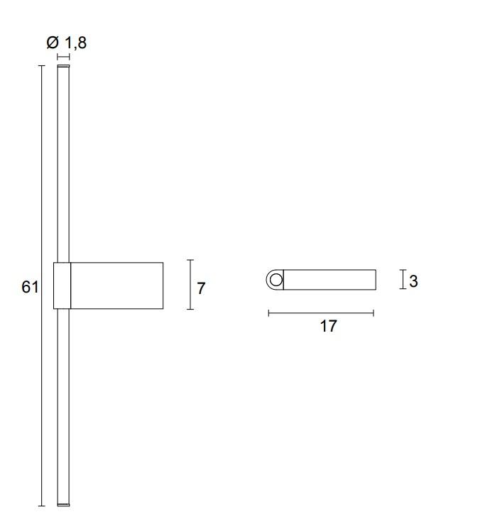 9W LED veidrodžio šviestuvas LANCIA, šlifuoto aukso sp., 2700K, IP40 - Image 2