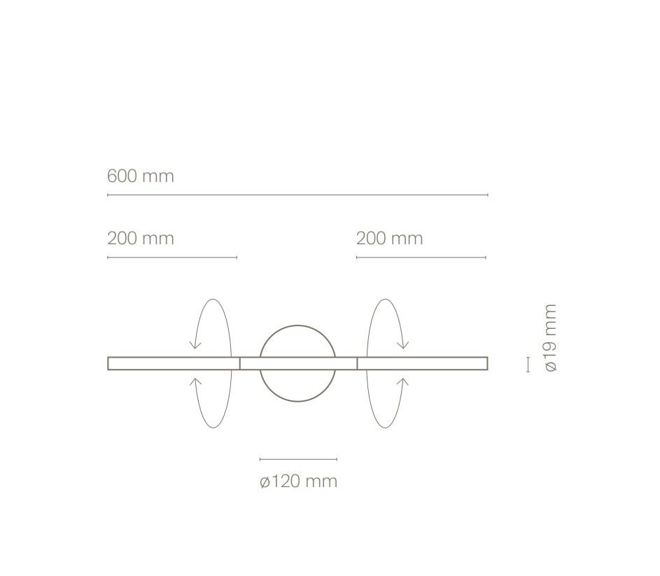 8W LED sieninis šviestuvas LINES, 60cm, nikelio sp., 3000K