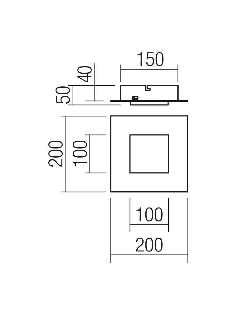 16W LED paviršinis šviestuvas TATAMI, baltas, 3000/4000/6500K - Image 2