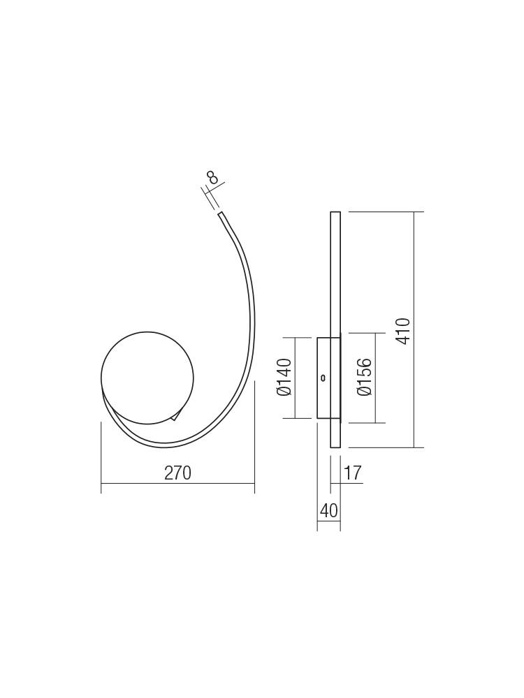 16W LED sieninis šviestuvas NEXUS, baltas, 3000K