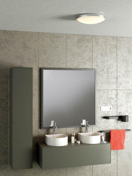 17,5W LED plafonas FIZZ, baltas/chromo sp., 4000K, IP44