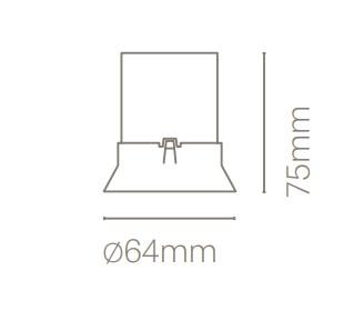 9W LED užglaistomas šviestuvas TIDY, juodas, 3000K, 20º