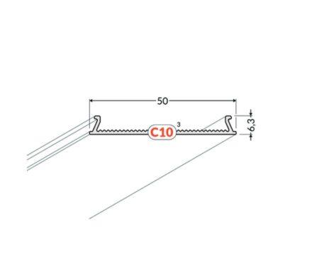 LED juostos profilio dangtelis C10 CLICK WIDE, 2m
