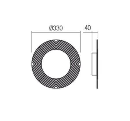 7W LED sieninis šviestuvas TATOO, juodu korpusu, 3000K, 33cm, 01-2687