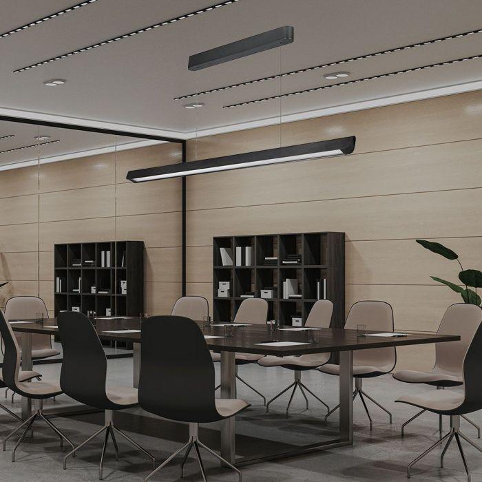 36W LED pakabinamas linijinis šviestuvas, juodas, 3000/4000/6400K
