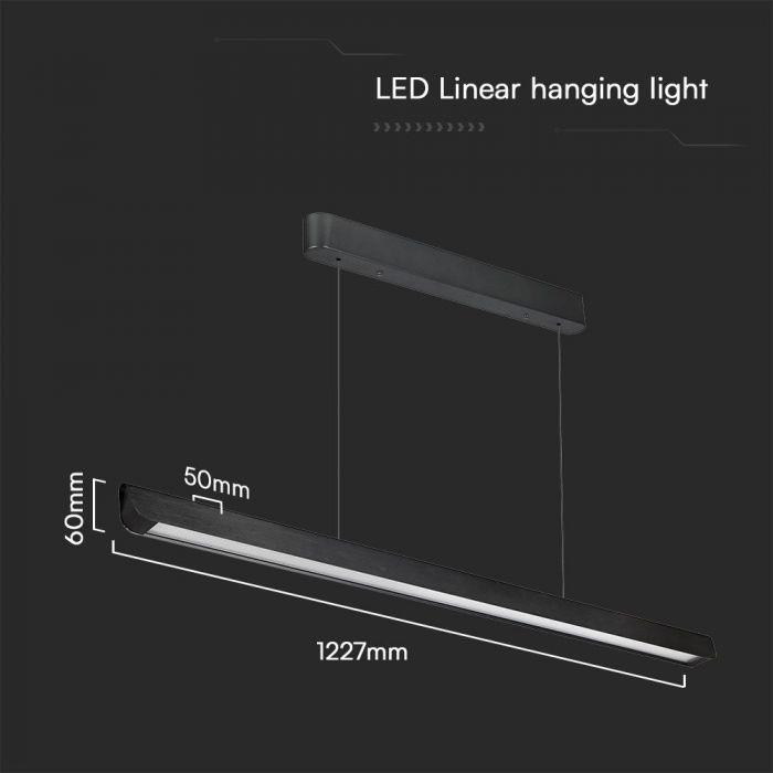 36W LED pakabinamas linijinis šviestuvas, juodas, 3000/4000/6400K - Image 2