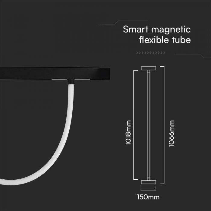 11W LED SMART šviestuvas į magnetinius bėgelius, 48V, juodas, 3000-6500K - Image 2