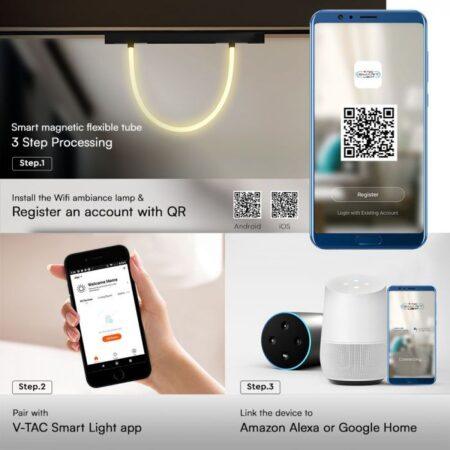 23W LED SMART šviestuvas į magnetinius bėgelius, 48V, juodas, 3000-6500K