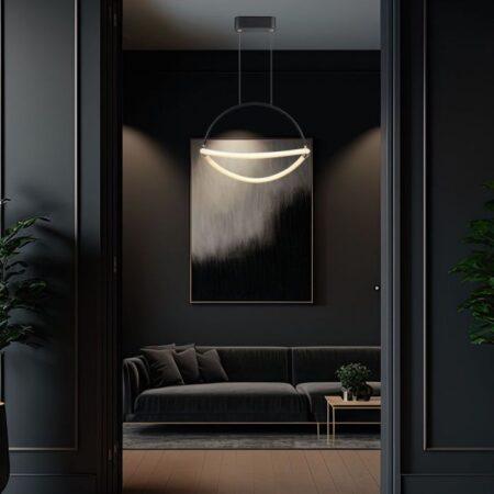 12W LED pakabinamas šviestuvas, juodas, 3000K
