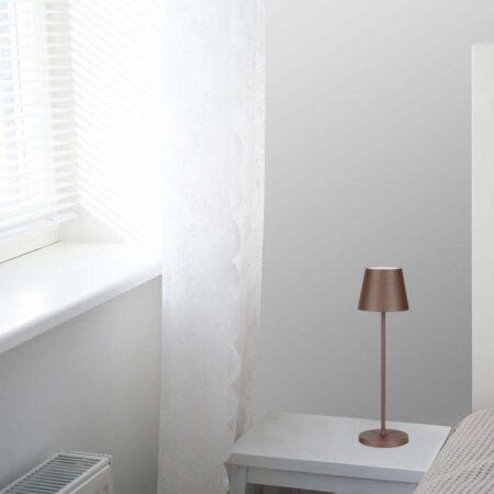 1,5W LED įkraunamas stalo šviestuvas, rūdžių sp., 3000K, dimeriuojamas, IP54
