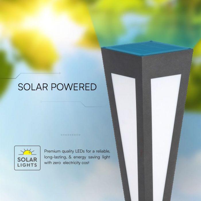 2W LED įkraunamas lauko šviestuvas su saulės baterija, juodas, 3000K, IP65 - Image 2