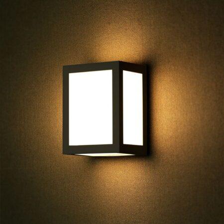 12W LED sieninis fasado šviestuvas, juodas, 6400K, IP65