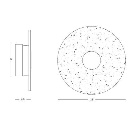 8W LED sieninis šviestuvas, juodu korpusu/skaidrus stiklas, 3000K, 23077