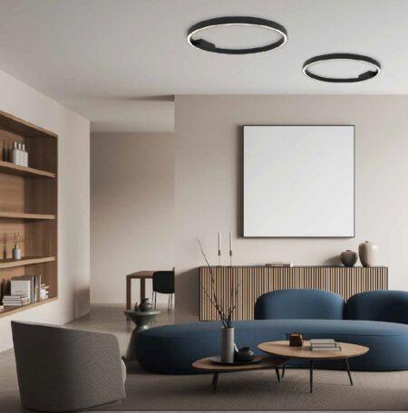 37W LED lubinis šviestuvas, juodas, 3000K, dimeriuojamas, 60cm, 23025