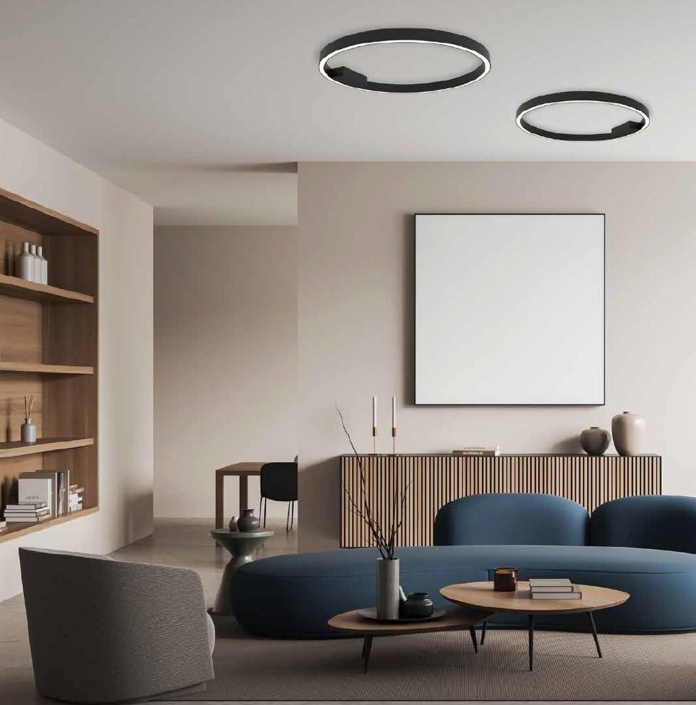 37W LED lubinis šviestuvas, juodas, 3000K, dimeriuojamas, 60cm, 23025
