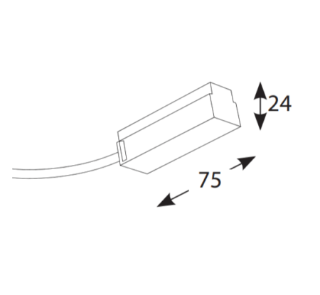 Užbaigimas su užmaitinimo galimybe, 150cm laidas, magnetinėms sistemoms SPECTRA LIGHTING INSIGHT, juodas
