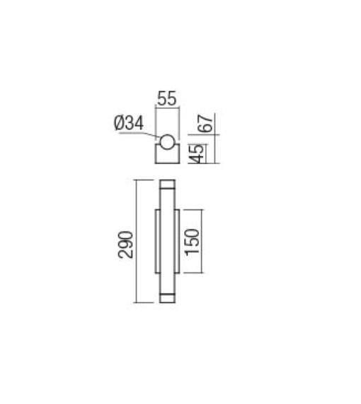 8W LED sieninis šviestuvas MADISON, aukso sp., 3000K, 01-2030