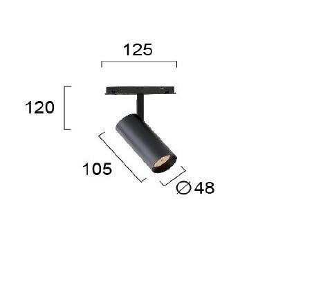 13W LED akcentinis šviestuvas į magnetines sistemas VIOKEF MAGNETIC, juodas, 3000K, dimeriuojamas, 4244000