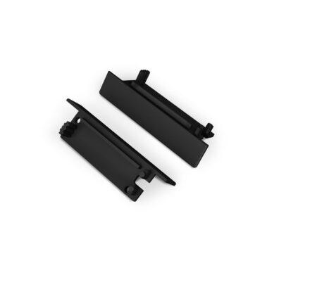 LED juostos profilio FLAT8 užbaigimo elementai, juodi, 2vnt.