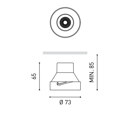 10,3W LED įleidžiamas šviestuvas ARKOSLIGHT SHOT LIGHT M, juodos/aukso sp., 3000K