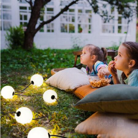 10x0,8W LED lempučių girlianda VENEZIA, 3000K, IP67, 7,74m