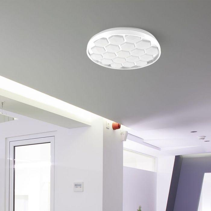 30/60W LED paviršinis šviestuvas, baltas, 3000/4000/6500K, dimeriuojamas, BEEHIVE dangtelis