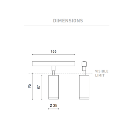 6W šviestuvas į magnetines sistemas FIT 35 48V, 3000K, juodas