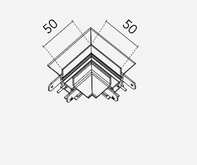 Įleidžiamo magnetinio bėgelio THE TRACKING MAGNET kampinis mechaninis sujungimas, juodas, 48V