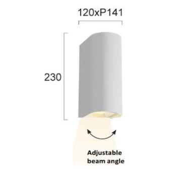 20W LED sieninis fasado šviestuvas AZORES, baltas, 3000/4000/6500K, IP65, 4310000