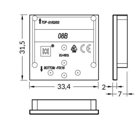 LED juostos profilio VARIO30-08B (VARIO30-08+VARIO30-02) užbaigimai. Komplekte 2 vnt.