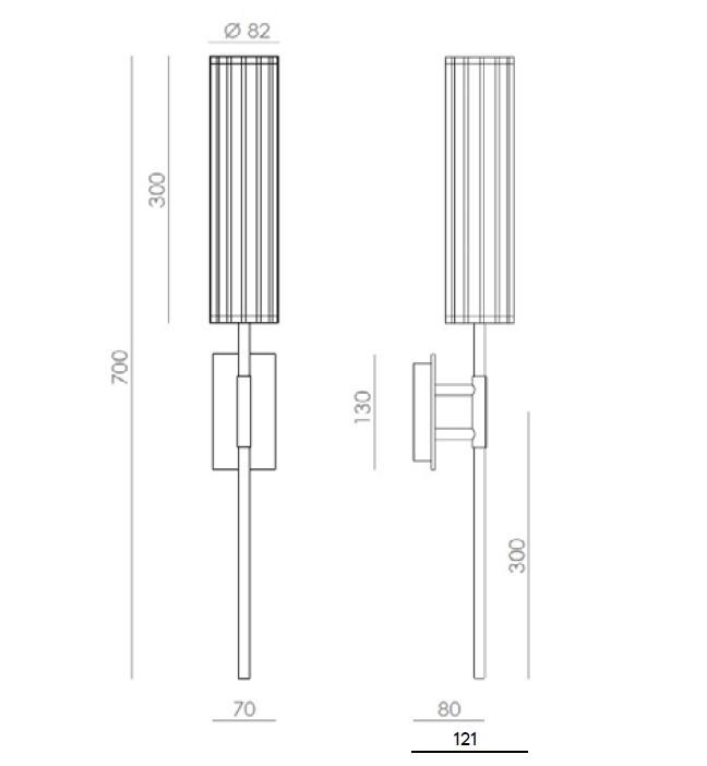 8W LED sieninis šviestuvas NIRO, sendinto aukso sp., 2700K, dimeriuojamas - Image 2