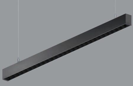 31,8W linijinis pakabinamas šviestuvas X-LINE SLIM LOW UGR L-DOWN LED, juodas, 3000K, IP40