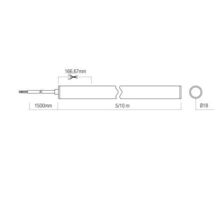 14,4W/m LED šviečiantis kabelis XLOOP 18MM, 3000K, 336LED/m, 48V, IP65, 5 metrų ritė