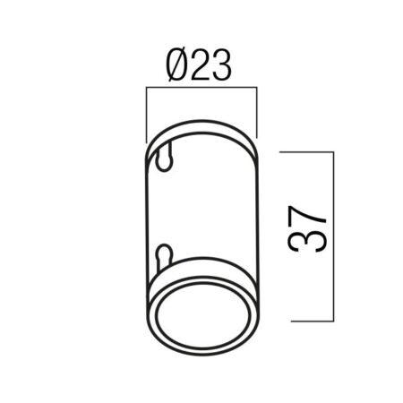 Šviečiančio kabelio XLOOP 18MM sujungimo elementas, juodas