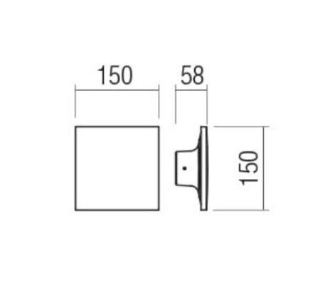 8W LED sieninis fasado šviestuvas AURA, tamsiai pilkas, 3000K, 90371