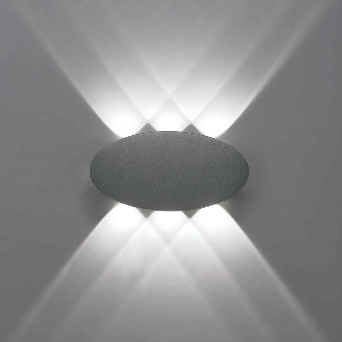 6W LED sieninis šviestuvas SMOOTH, tamsiai pilkas, 3000K, 4285100
