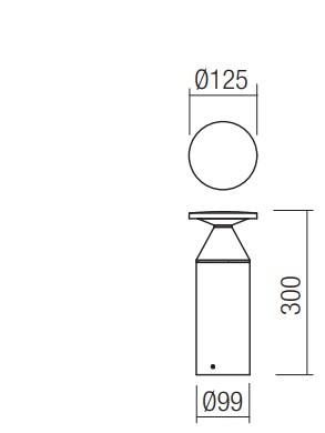 12W LED pastatomas lauko šviestuvas BIRO, tamsiai pilkas, 3000K, 30cm, 90589 - Image 2