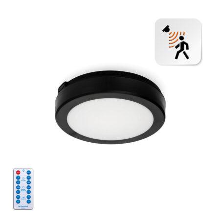 12W LED paviršinis šviestuvas NAIROS PREMIUM G2, juodas, 3000K/4000K/6500K, su judesio davikliu