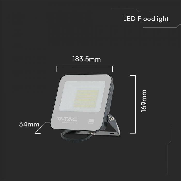 50W LED prožektorius, juodas, 4000K, SAMSUNG CHIP
