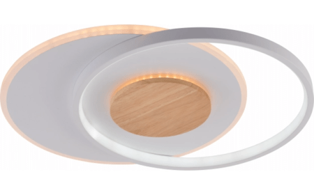 54W LED paviršinis šviestuvas, baltos/medžio sp., 3000K-6000K, dimeriuojamas