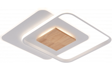 60W LED paviršinis šviestuvas, baltos/medžio sp., 3000K-6000K, dimeriuojamas