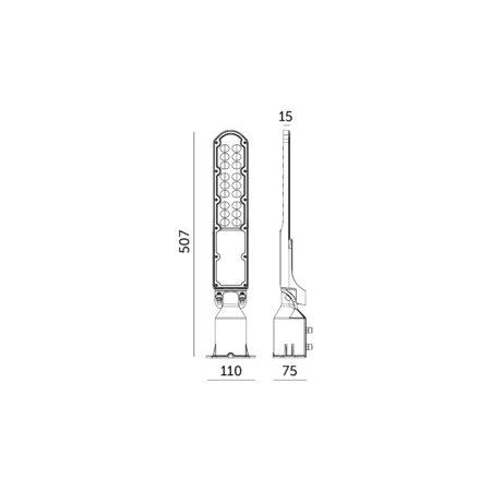 50W LED gatvės šviestuvas CYOTO, juodas, 4000K, su šviesos jutikliu